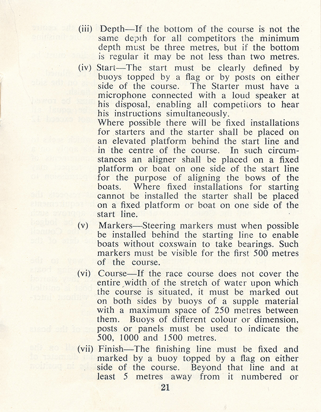 1965 Rowing Australia constitution and rules of racing